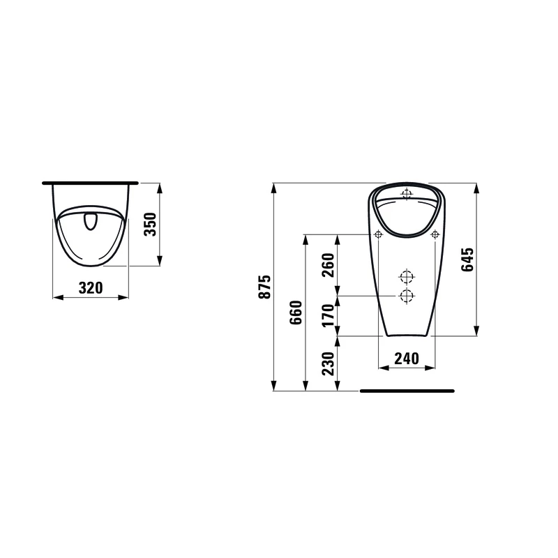 Laufen Caprino vizelde, leszívó rendszerű rimless, belső vízbevezetés, fehér