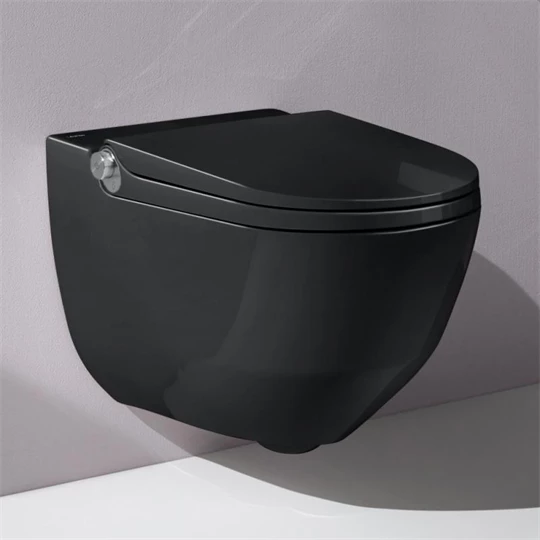 Laufen Cleanet Riva FEKETE FÉNYES 020 WC SZETT +falba épített tartály +választh. nyomólap +ajándék szénszűrő & vízkőoldó