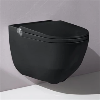 Laufen Cleanet Riva FEKETE MATT 716 WC SZETT +falba épített tartály +választh. nyomólap +ajándék szénszűrő és vízkőoldó