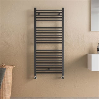 Lazzarini design radiátor SANREMO, egyenes, matt fekete (RAL9005), 1110x600 mm