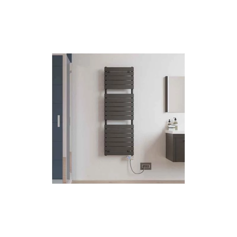 Lazzarini E-PALERMO elektromos törölközőszárító radiátor egyenes, antracit (VOV12), 1213x500 mm