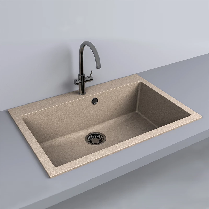 Lunart Noba 760 egymedencés gránit mosogató 761x506x220 homok szín