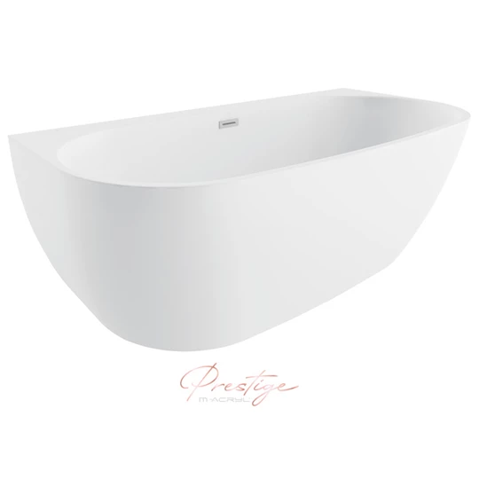 M-Acryl Avalon akrilkád 1600*800*600mm, félszabadon álló, tartozék kádláb, beépített króm színű click-clack