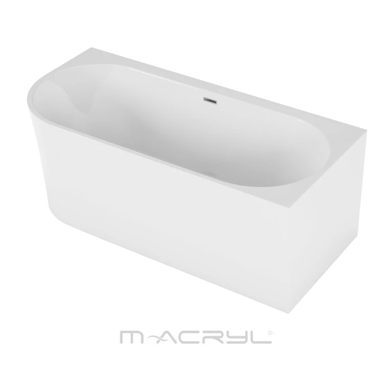 M-Acryl Balance akrilkád 160*75,  + előlap + láb (fehér) jobb/matt fekete lefolyó