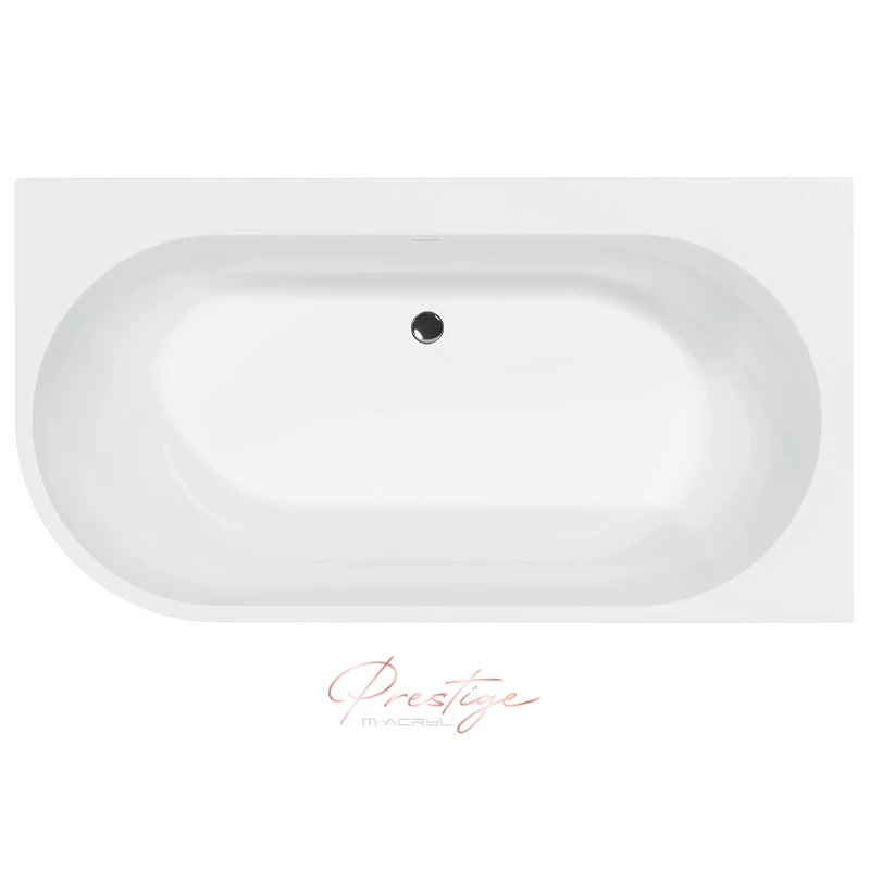 M-Acryl Harmony kád 159x84 B +előlap (fekete)+láb/ króm lefolyó