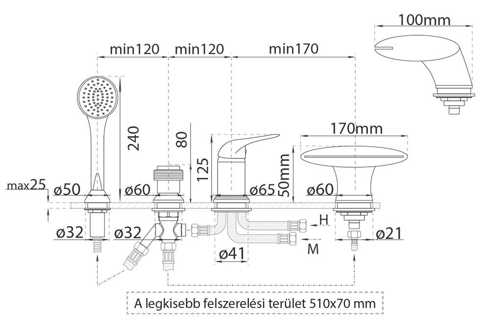 M-Acryl Niagara 4 üléses csaptelep 
