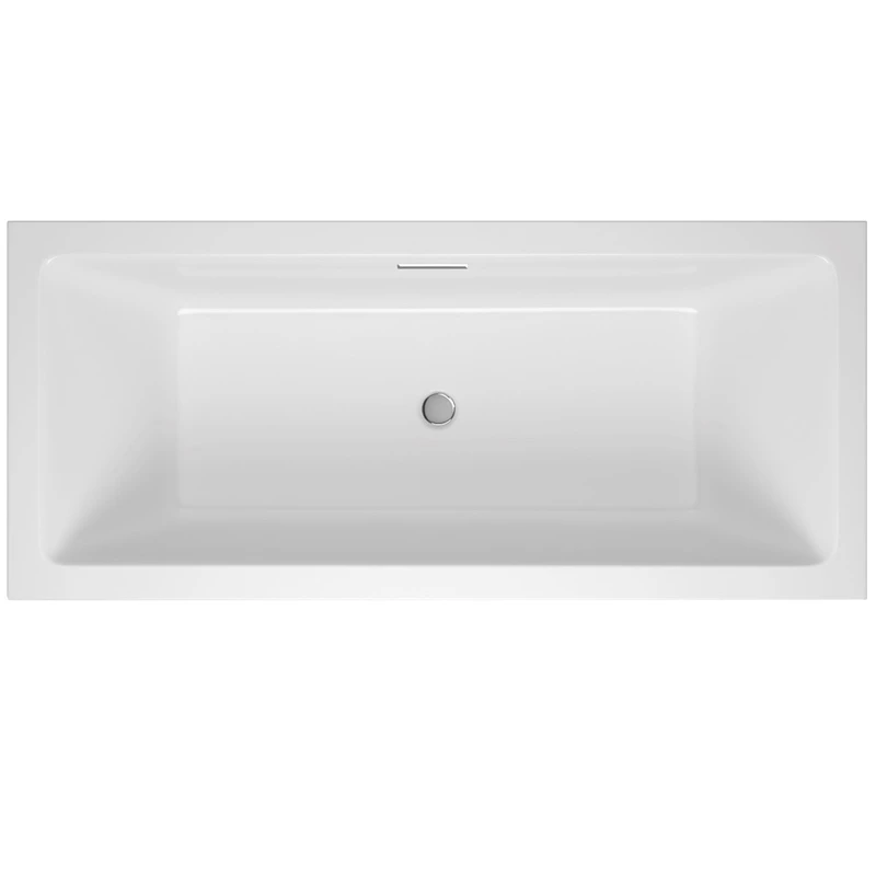 M-Acryl Sabina Pro 180x80cm akril középlefolyós kád kádlábbal és peremrögzítő szettel, vízszintes túlfolyóval