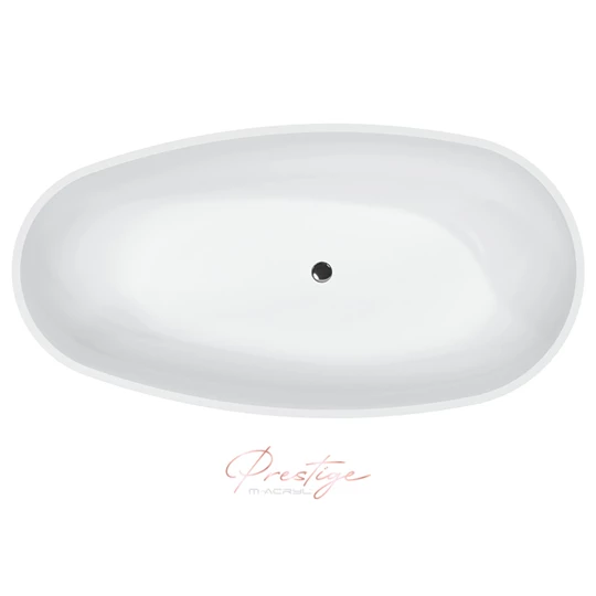 M-Acryl Vanilla kád 168x86 + előlap (fekete) + láb/ króm lefolyó