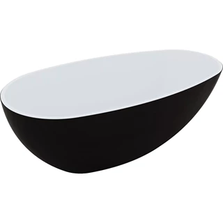 M-Acryl Vanilla kád 168x86 + előlap (fekete) + láb/ króm lefolyó
