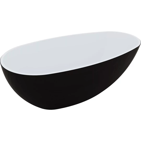 M-Acryl Vanilla kád 168x86 + előlap (fekete) + láb/ króm lefolyó