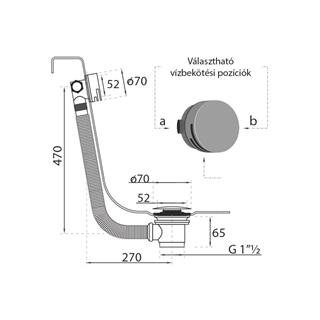 M-Acryl lefolyó vízfeltöltő Click Clack kerek matt fehér