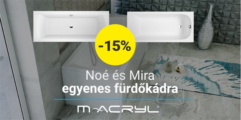 M-acryl Noé és Mira fürdőkád