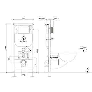 Mofém Evo-Tech fali WC szerelőelem