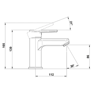 Mofém Mambo Pro mosdó csaptelep, leeresztő szelep nélkül, 5 l/perc vízátbocsátású vízkőmentes perlátorral