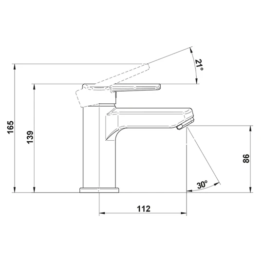 Mofém Mambo Pro mosdó csaptelep, leeresztő szelep nélkül, 5 l/perc vízátbocsátású vízkőmentes perlátorral
