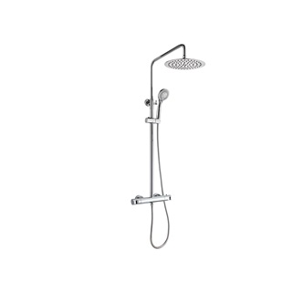 Mofém Zenit zuhanyrendszer, termosztátos zuhany csaptelep felső kifolyóval, állítható teleszkópos felszállócsővel