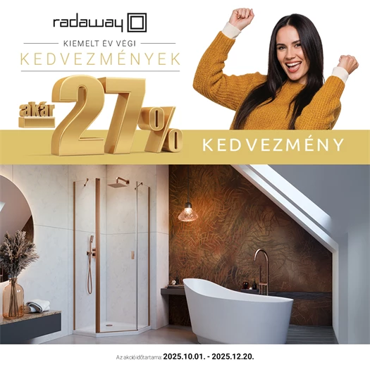 Őszi-téli kedvezményes zuhanyajánlatok a Radawaytől