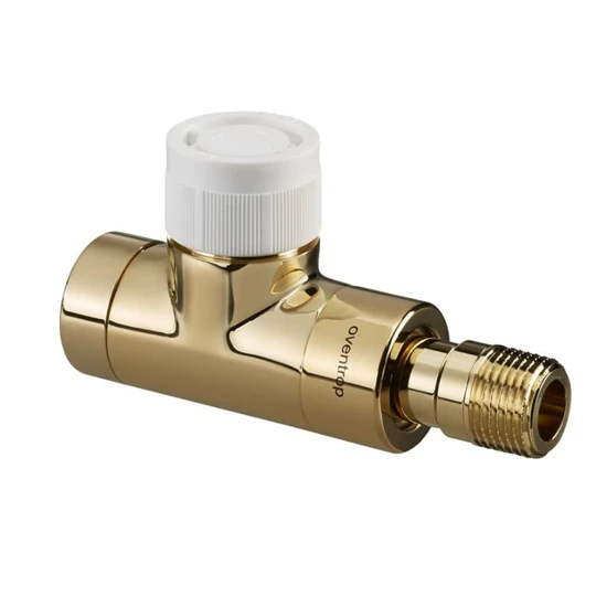 Oventrop E típusú termosztatikus radiátorszelep, PN10, DN15, 1/2", egyenes, aranyozott, kv=0.67, kvs=1.00