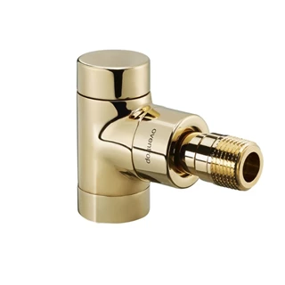 Oventrop E típusú visszatérő raditátorszelep, Combi E, PN10, DN15, 1/2", sarok, aranyozott