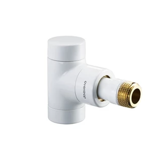 Oventrop E típusú visszatérő raditátorszelep, Combi E, PN10, DN15, 1/2", sarok, fehér porszórt