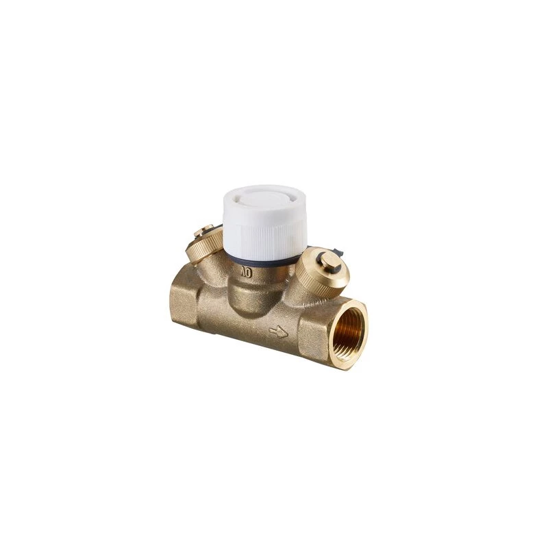Oventrop Hycocon ETZ beszabályozó szelep, sárgaréz, DN15, 1/2" bm, mérő- és ürítőszeleppel, kv=0.67, kvs=1.00