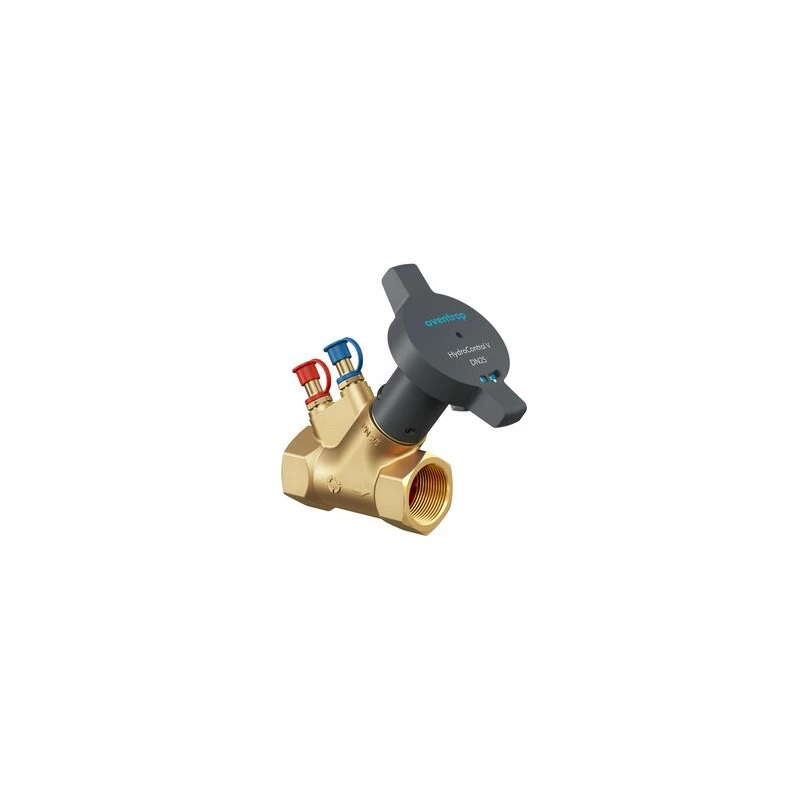 Oventrop HydroControl V beszabályozó szelep, DN20, 3/4" bm, HydroPort csatlakozóva, mérőszeleppel, sárgaréz, kvs=6,80