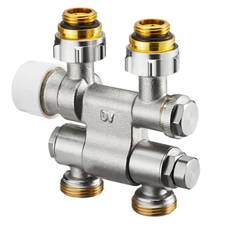 Oventrop Multiblock TF csatlakozó szerelvény, egy- és kétcsöves, 1/2" km x 3/4" km, elforgatható