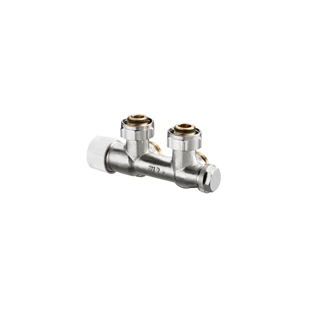 Oventrop Multiblock T csatlakozó szerelvény, 3/4" hollandi x 3/4" km, kétcsöves, sárgaréz, sarok, kv=0.57, kvs=0.81