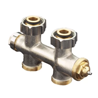 Oventrop Multiblock T csatlakozó szerelvény, egy- és kétcsöves, 3/4” hollandi x 3/4” km, egyenes, kvs=0.81