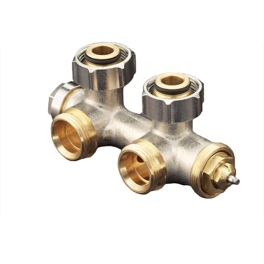 Oventrop Multiblock T csatlakozó szerelvény, egy- és kétcsöves, 3/4” hollandi x 3/4” km, sarok, kv=0.52, kvs=0.75