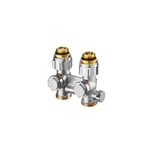 Oventrop Multiflex F két- vagy egycsöves fűtőtest-csatlakozás ZBU, egyenes, 1/2" km x 3/4" km, sárgaréz, üríthető