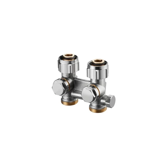 Oventrop Multiflex F két- vagy egycsöves fűtőtest-csatlakozás ZBU, egyenes, 3/4" hollandi x 3/4" km, sárgaréz, üríthető