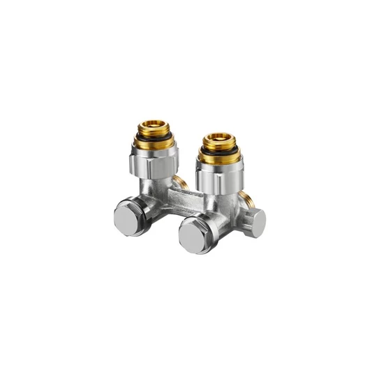 Oventrop Multiflex F két- vagy egycsöves fűtőtest-csatlakozás ZBU, sarok, 1/2" km x 3/4" km, sárgaréz, üríthető