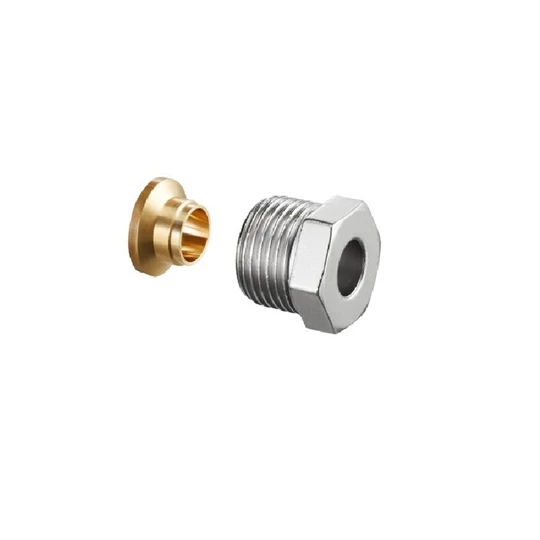 Oventrop Ofix CEP szorítógyűrűs nyomócsavarzat, 1/2" x 15 mm-re, rézcsövekre, nikkelezett