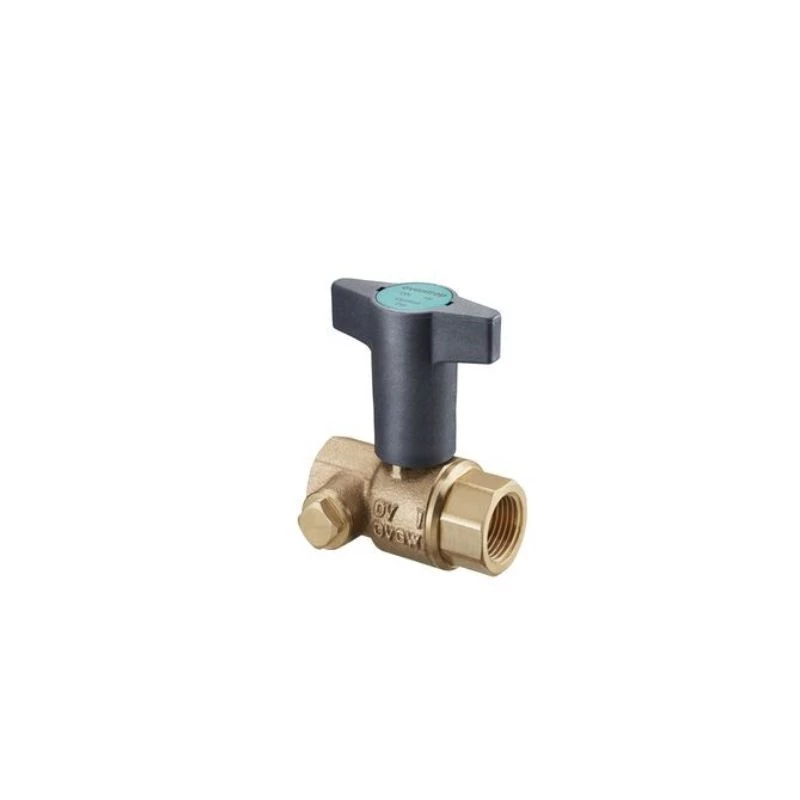 Oventrop Optibal TW golyóscsap ivóvízre, DN50, 2" bm, leeresztő furattal, G 1/4" dugóval zárva, sárgaréz