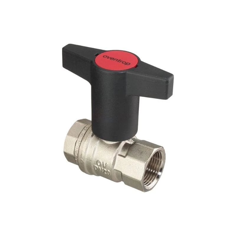 Oventrop Optibal golyóscsap, DN20, 3/4" bb, PN20, PN16, műanyag fogantyúval, sárgaréz