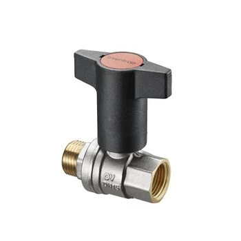 Oventrop Optibal golyóscsap, DN25, 1" kb, fix, PN20, PN16, műanyag fogantyúval, sárgaréz