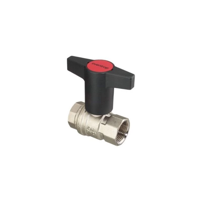 Oventrop Optibal golyóscsap, DN32, 5/4" bb, PN20, PN16, műanyag fogantyúval, sárgaréz