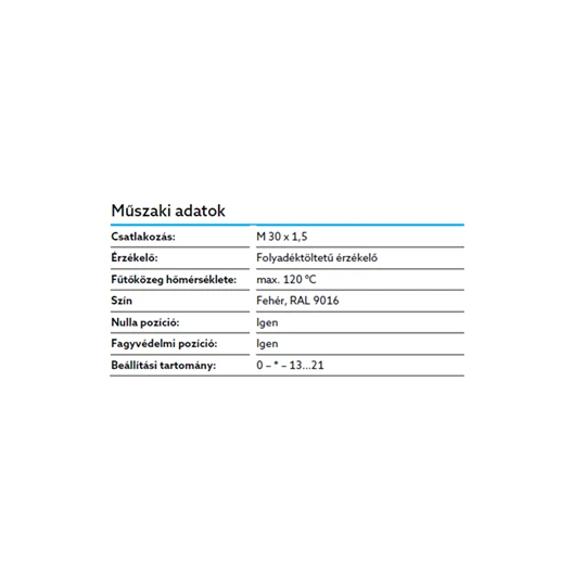 Oventrop Termosztát, Uni LRH típus, 0 * 13-21 °C, folyadéktöltetű érzékelővel, fehér, M 30 x 1,5