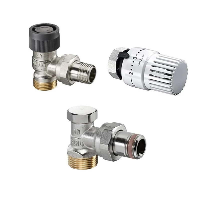 Oventrop Termosztatikus radiátorszelepcsomag, DN15, sarok 3/4"x1/2" km (Vindo TH, A radiátorszelep, Combi 2)