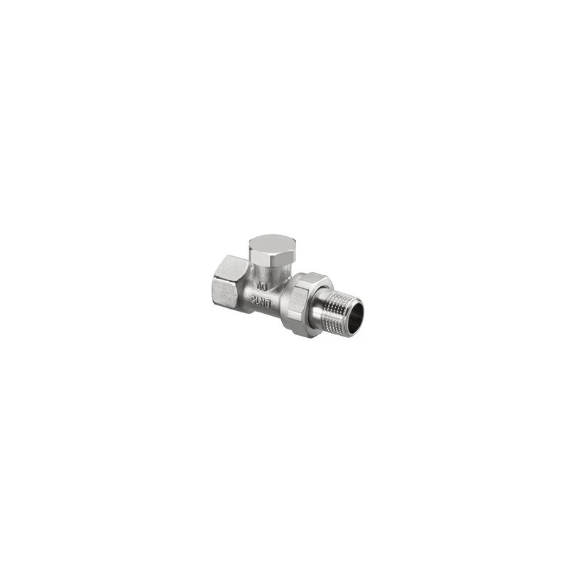 Oventrop Visszatérő fűtőtestszelep, Combi 2 típus, DN10, 3/8", PN10, egyenes, sárgaréz, nikkelezett