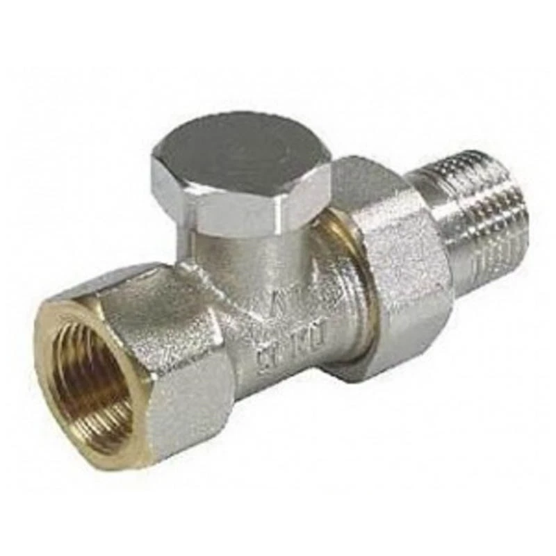 Oventrop Visszatérő raditátorszelep, Combi 2 típus, DN15, 1/2", PN10, egyenes, sárgaréz, nikkelezett