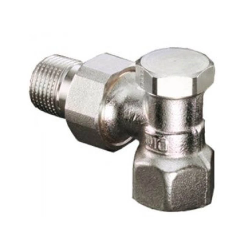 Oventrop Visszatérő raditátorszelep, Combi 2 típus, DN15, 1/2", PN10, sarok, sárgaréz, nikkelezett