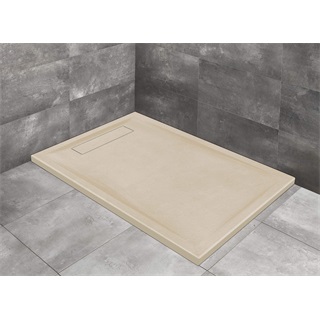 Radaway Doris F asszimetrikus műmárvány zuhanytálca 1200x800*40mm szifonnal, beige