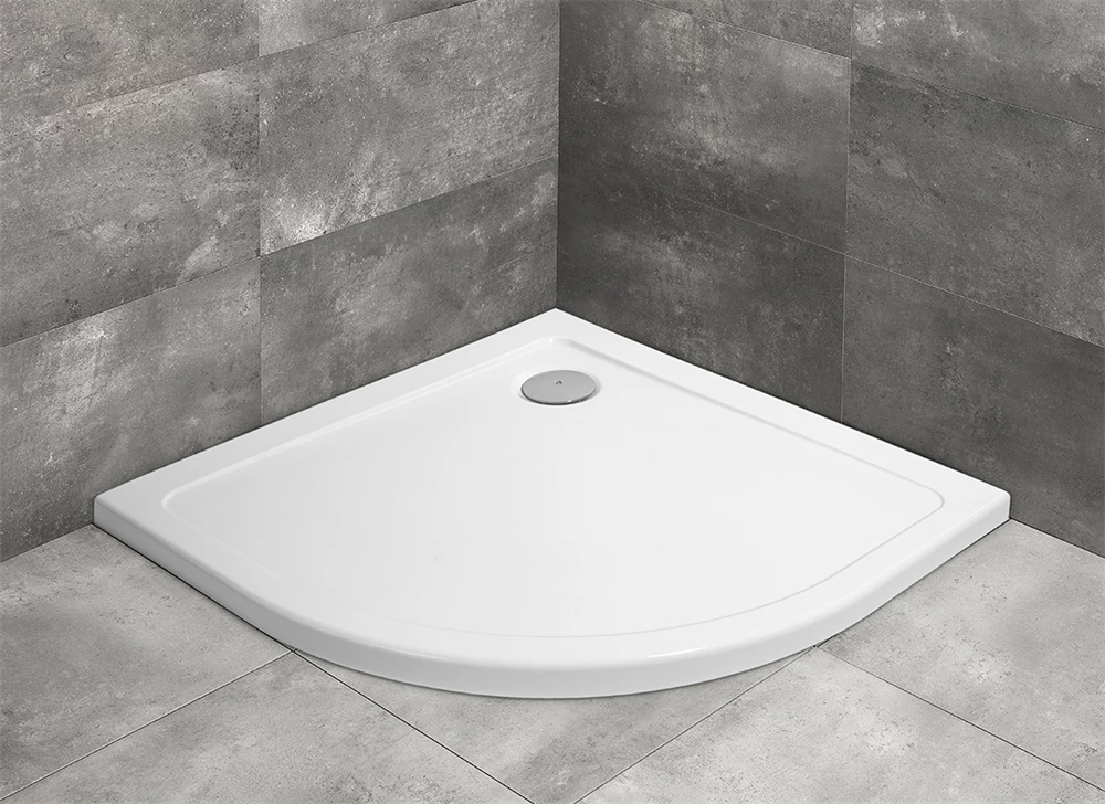 Radaway Doros A  íves akril zuhanytálca 800x800x45mm szifonnal, fehér