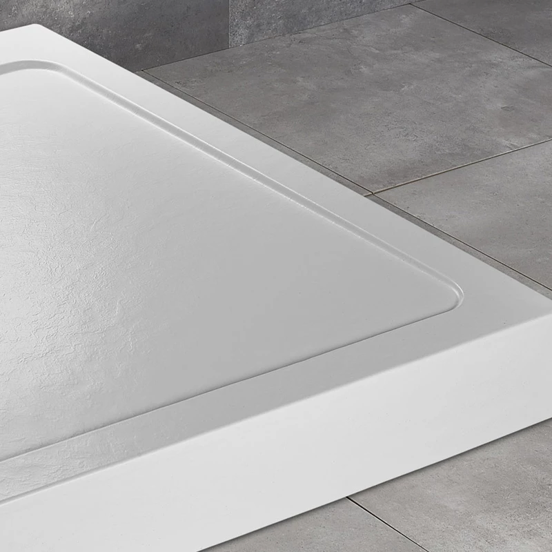 Radaway Doros Stone 1200*800*115mm, kőhatású, strukturált felületű akril zuhanytálca, előlappal,szifonnal, fehér színű