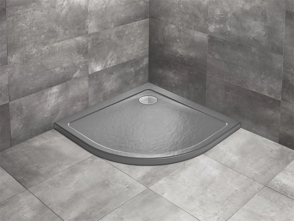 Radaway Doros Stone A akril zuhanytálca 900x900x45 mm, szifonnal, antracit