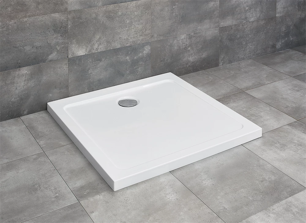 Radaway Doros Stone C akril zuhanytálca 900x900x45 mm, szifonnal, fehér
