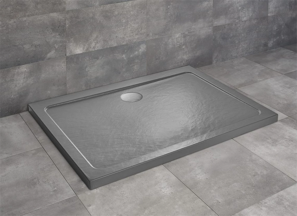 Radaway Doros Stone D akril zuhanytálca 1100x800x50 mm, szifonnal, antracit