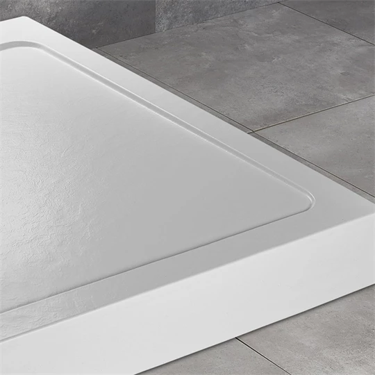 Radaway Doros Stone D előlappal 900x800x115mm, akril zuhanytálca, ST620 szifonnal, fehér